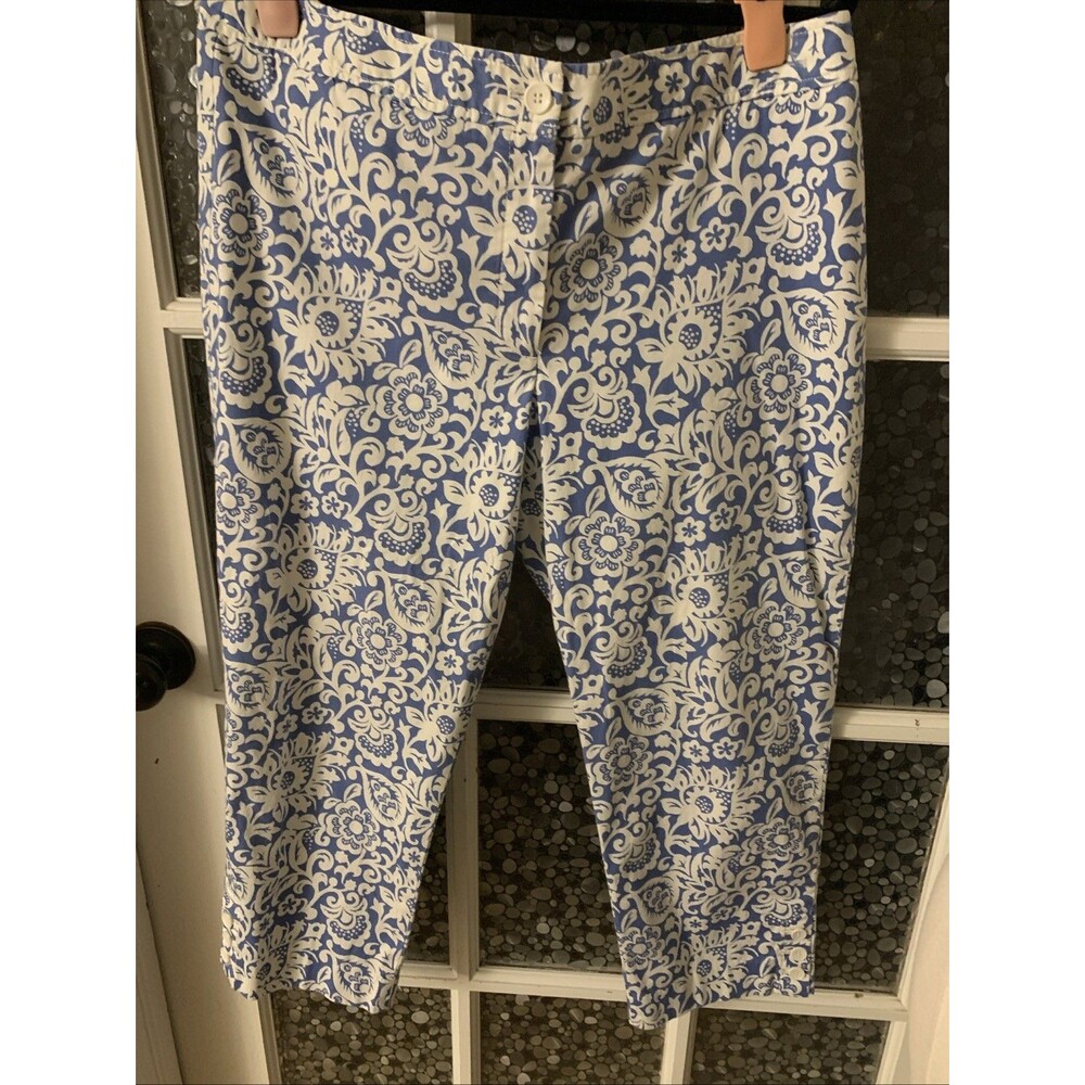 Talbots Cropped Pants Sz 14 The Perfect Skimmer Floral Spring Summer